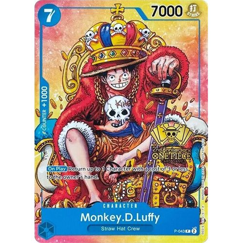 Monkey.D.Luffy (2nd Anniversary Stamped Promo) P-043 - English One Piece TCG